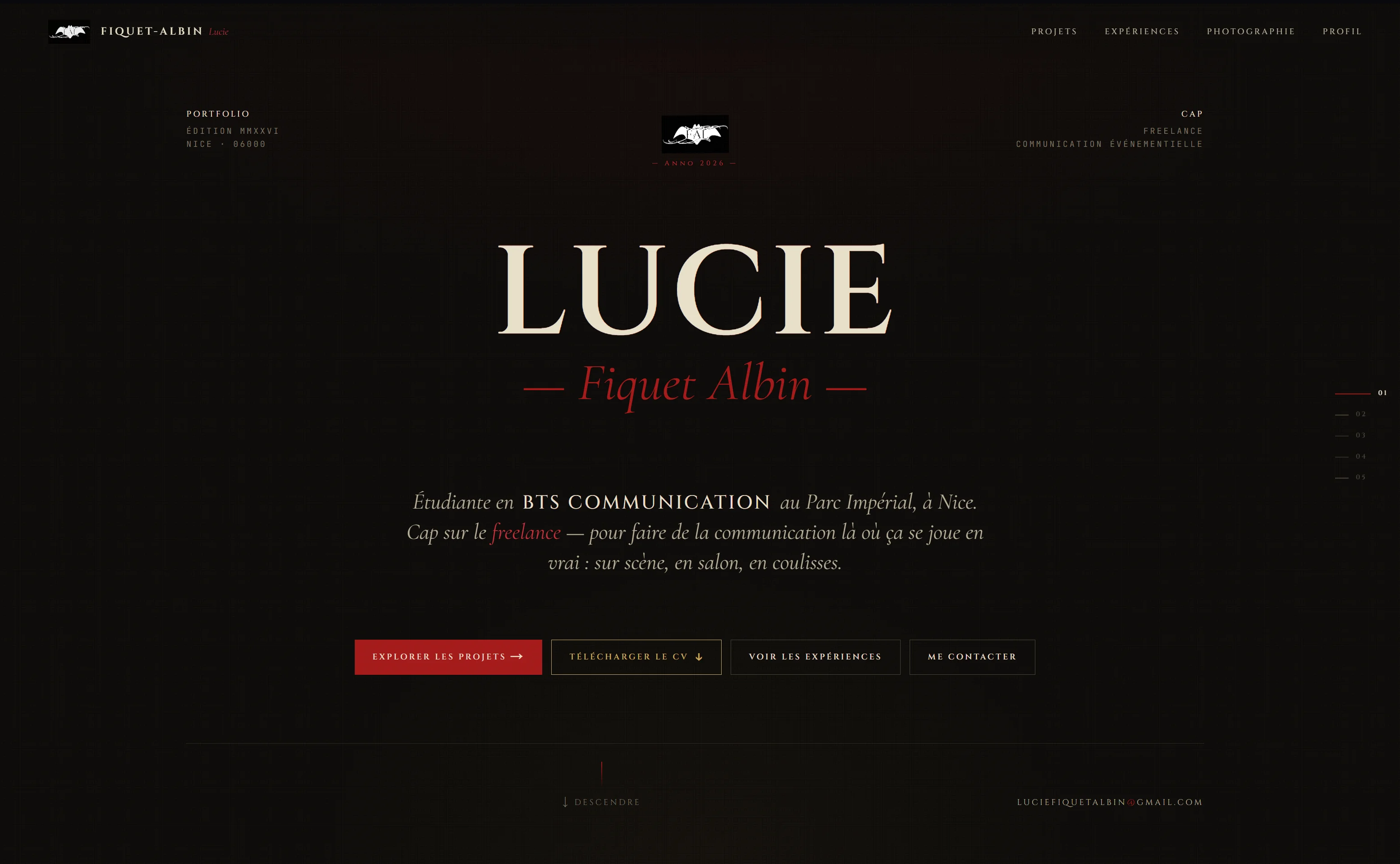 Lucie Fiquet-Albin portfolio home